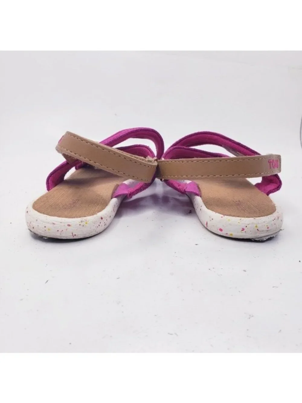 Toms Pink Tiny Viv Very Berry Suede Criss Cross Sandals Girls Toddler Size 10